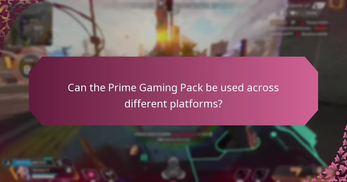 Can the Prime Gaming Pack be used across different platforms?