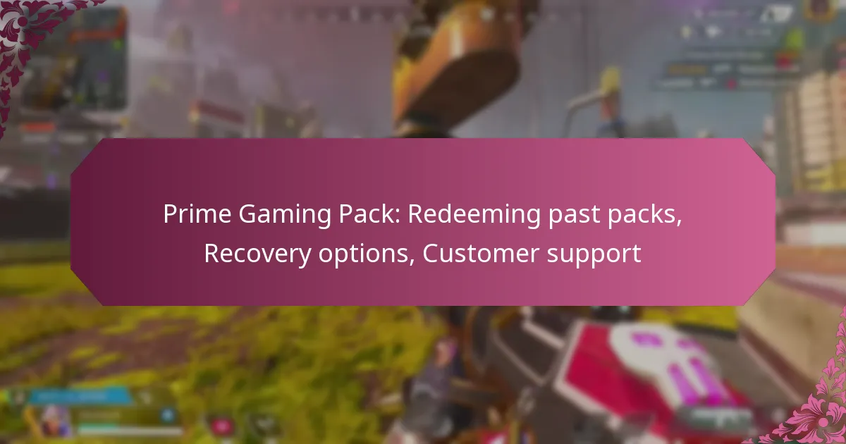 Prime Gaming Pack: Redeeming past packs, Recovery options, Customer support