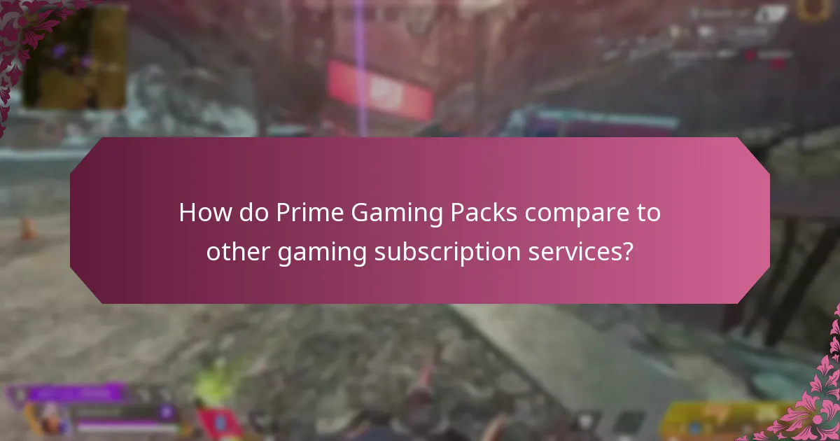How do Prime Gaming Packs compare to other gaming subscription services?