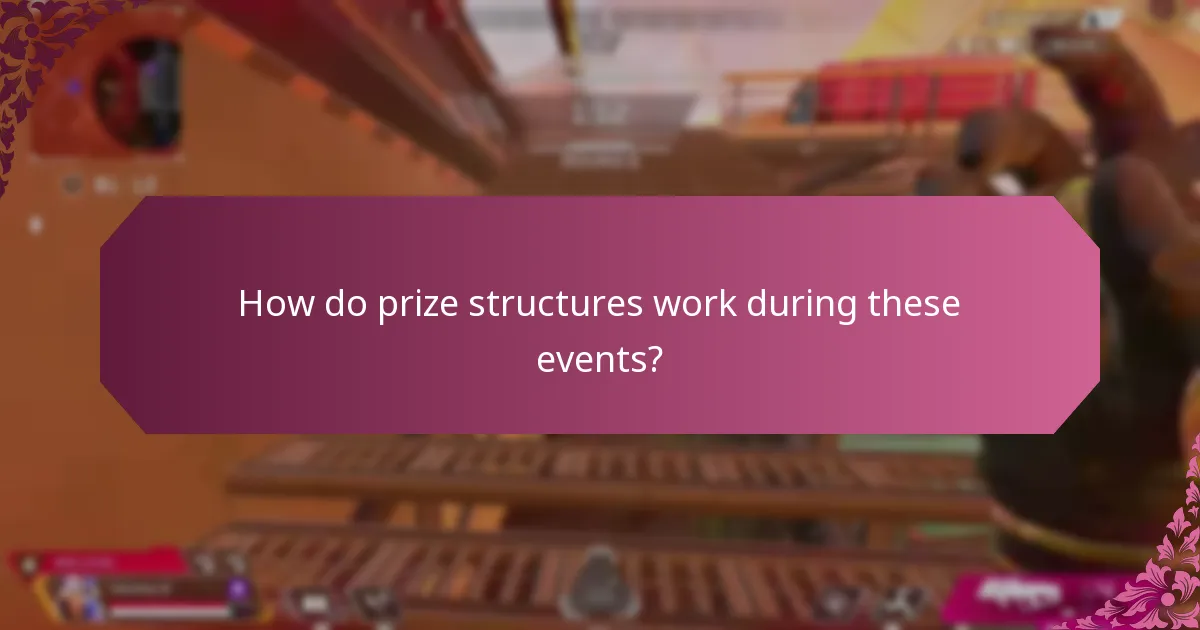 How do prize structures work during these events?