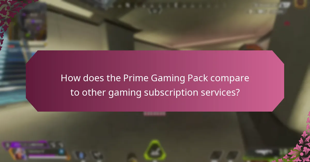 How does the Prime Gaming Pack compare to other gaming subscription services?