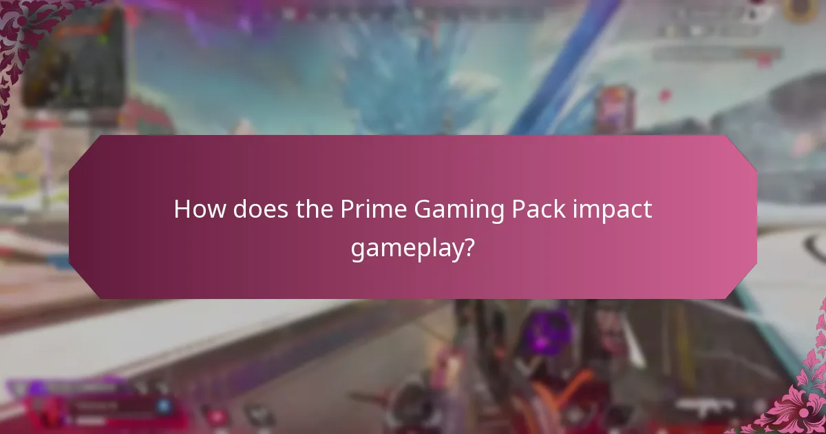 How does the Prime Gaming Pack impact gameplay?
