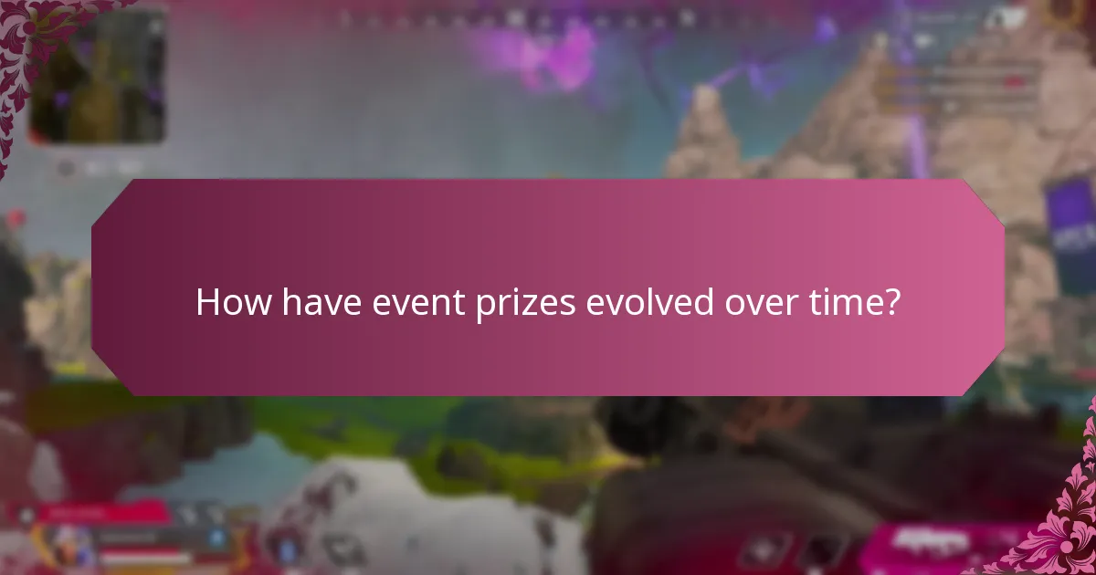 How have event prizes evolved over time?