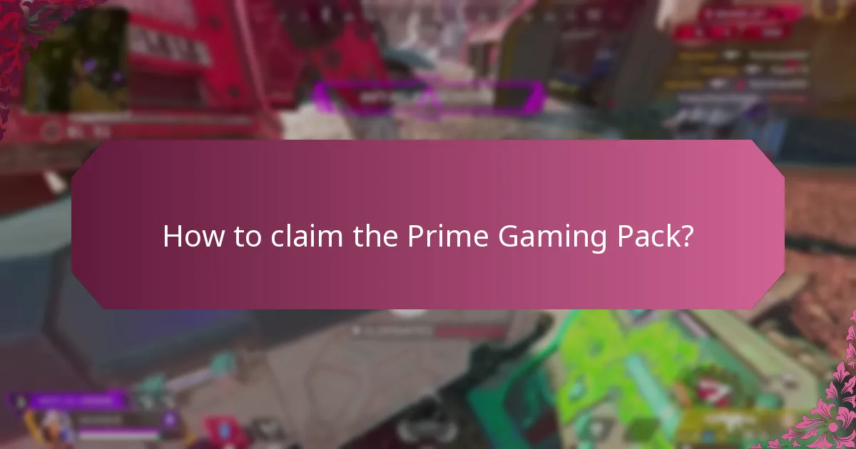 How to claim the Prime Gaming Pack?