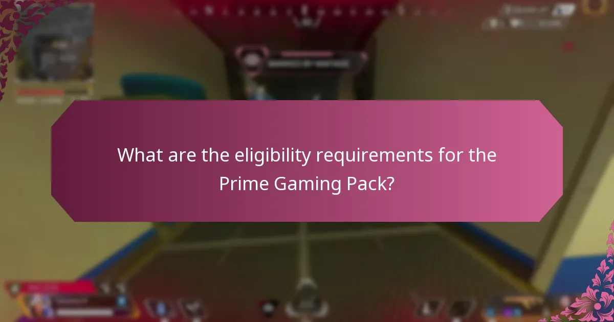What are the eligibility requirements for the Prime Gaming Pack?