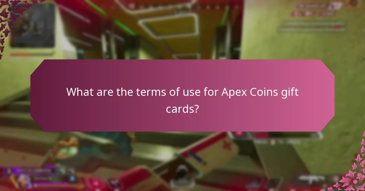 What are the terms of use for Apex Coins gift cards?
