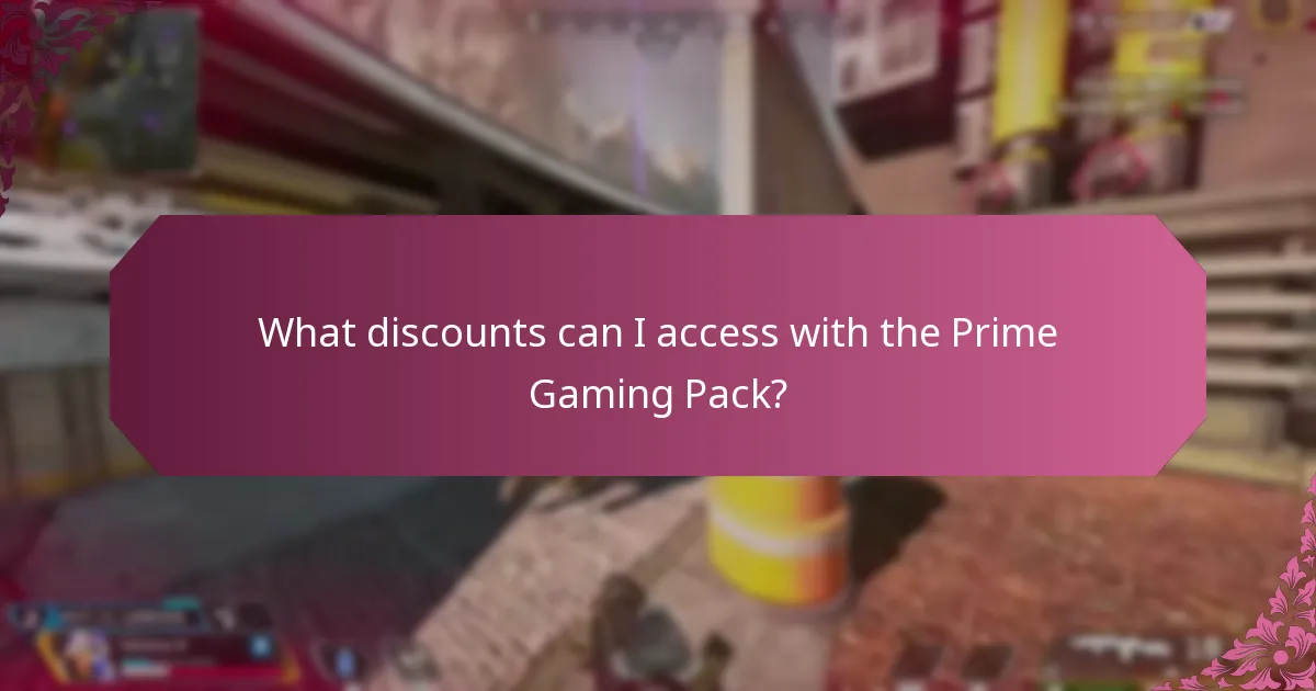 What discounts can I access with the Prime Gaming Pack?