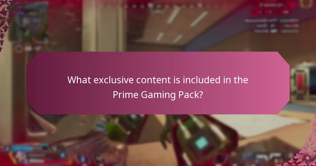 What exclusive content is included in the Prime Gaming Pack?
