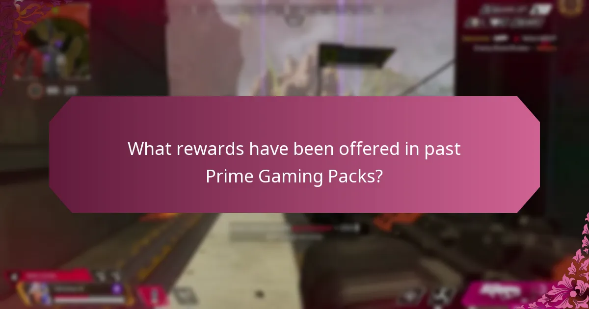 What rewards have been offered in past Prime Gaming Packs?