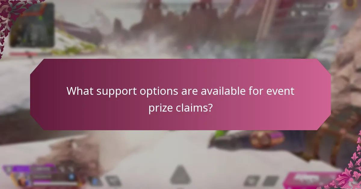 What support options are available for event prize claims?