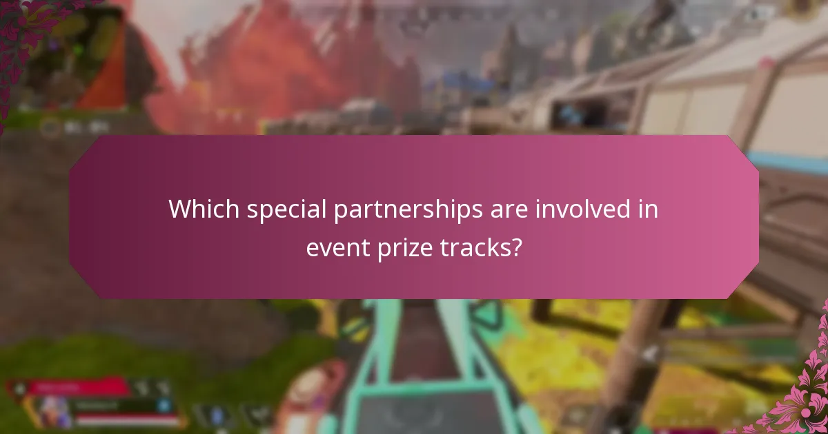 Which special partnerships are involved in event prize tracks?